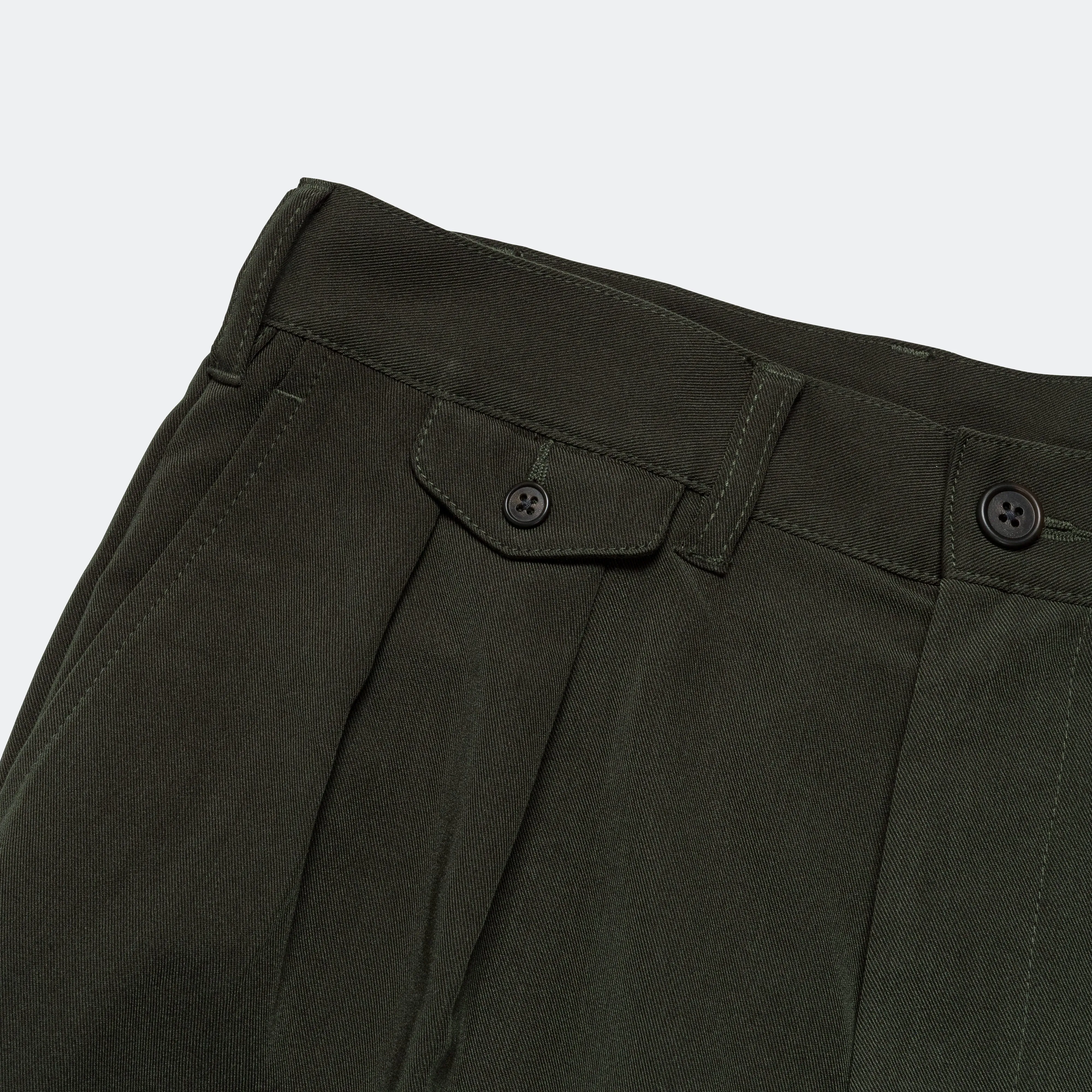 2 Pleats Trousers PE Twill - Green