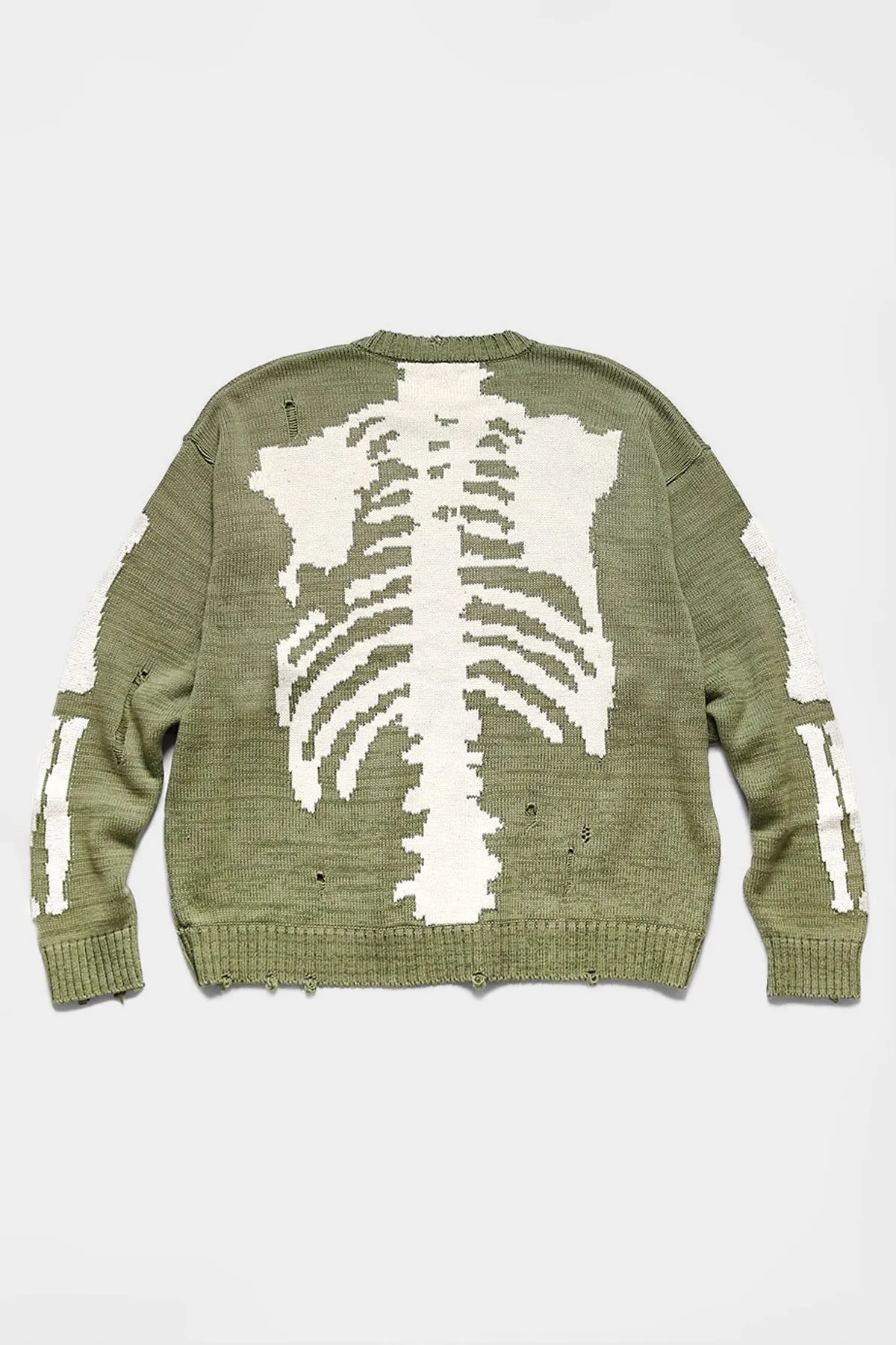 5G Cotton Knit BONE Crew Sweater - Khaki