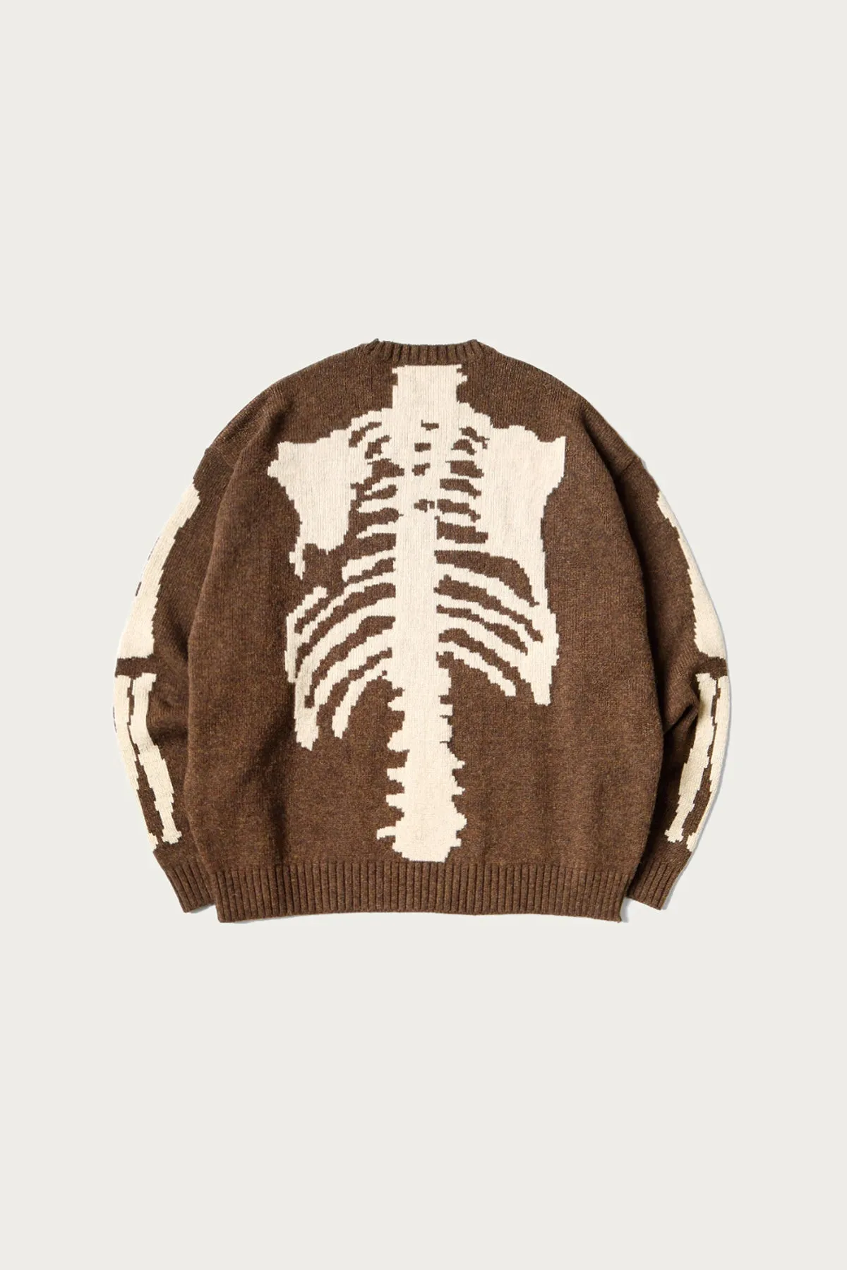 5G Wool BONE Crew Sweater - Brown