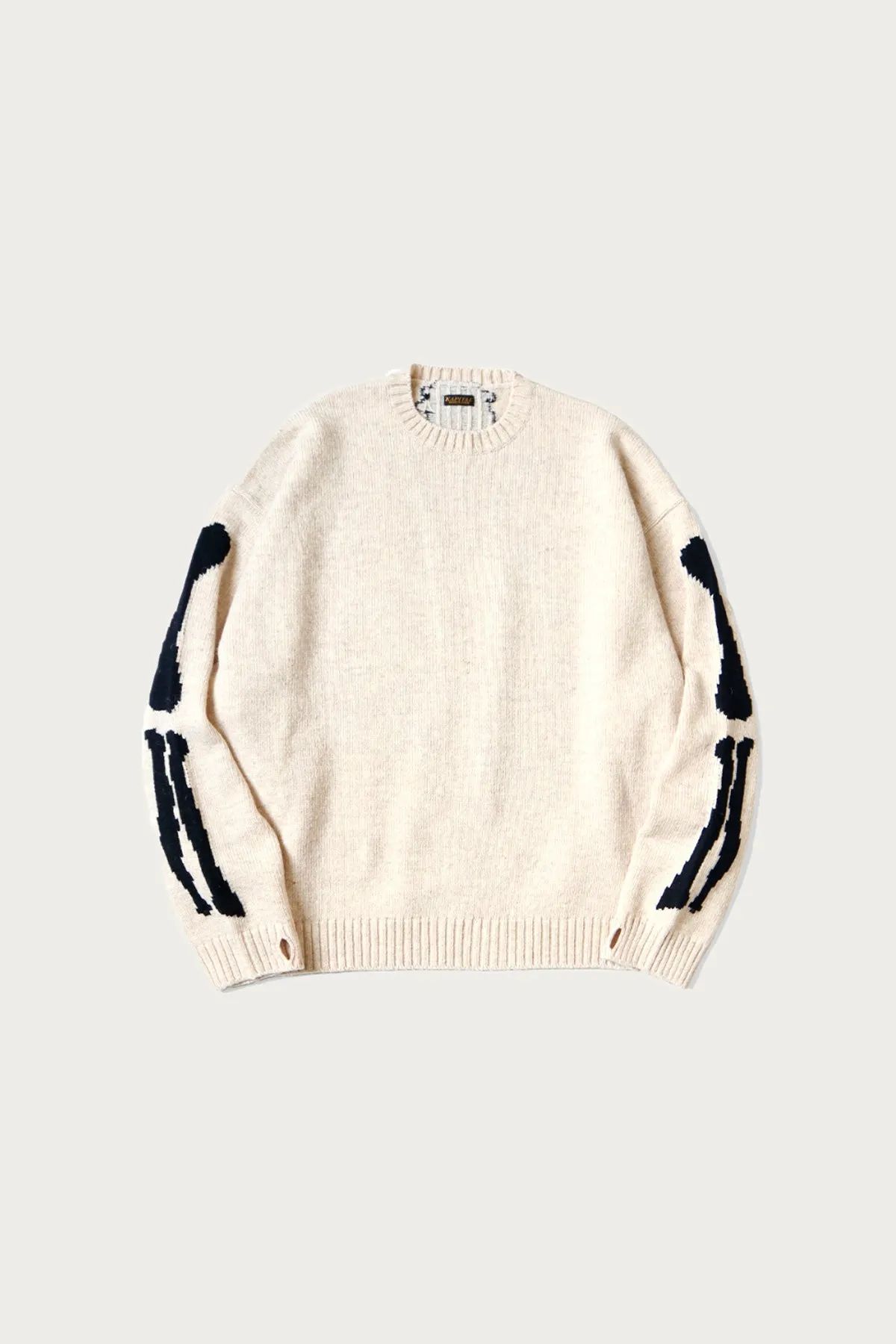 5G Wool BONE Crew Sweater -  Natural