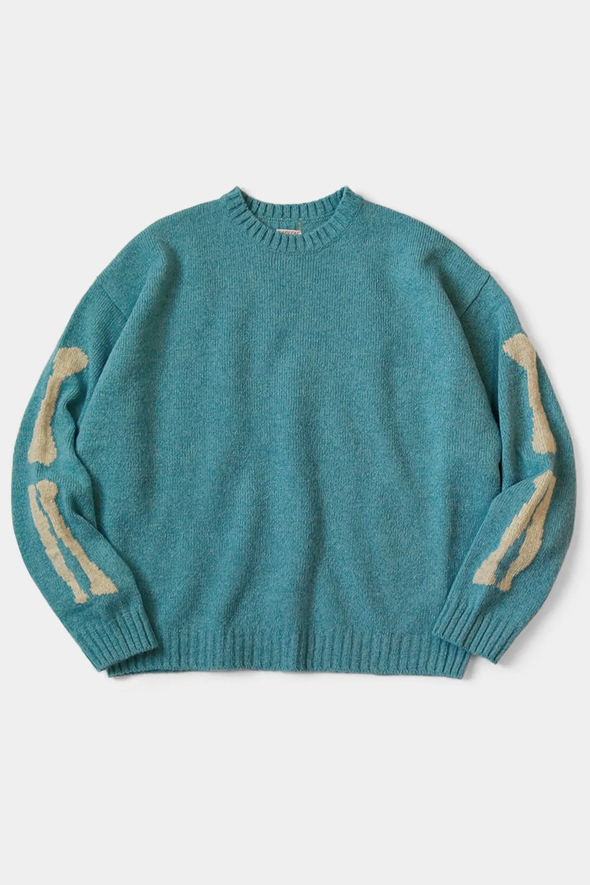 5G Wool BONE Crew Sweater - Sax