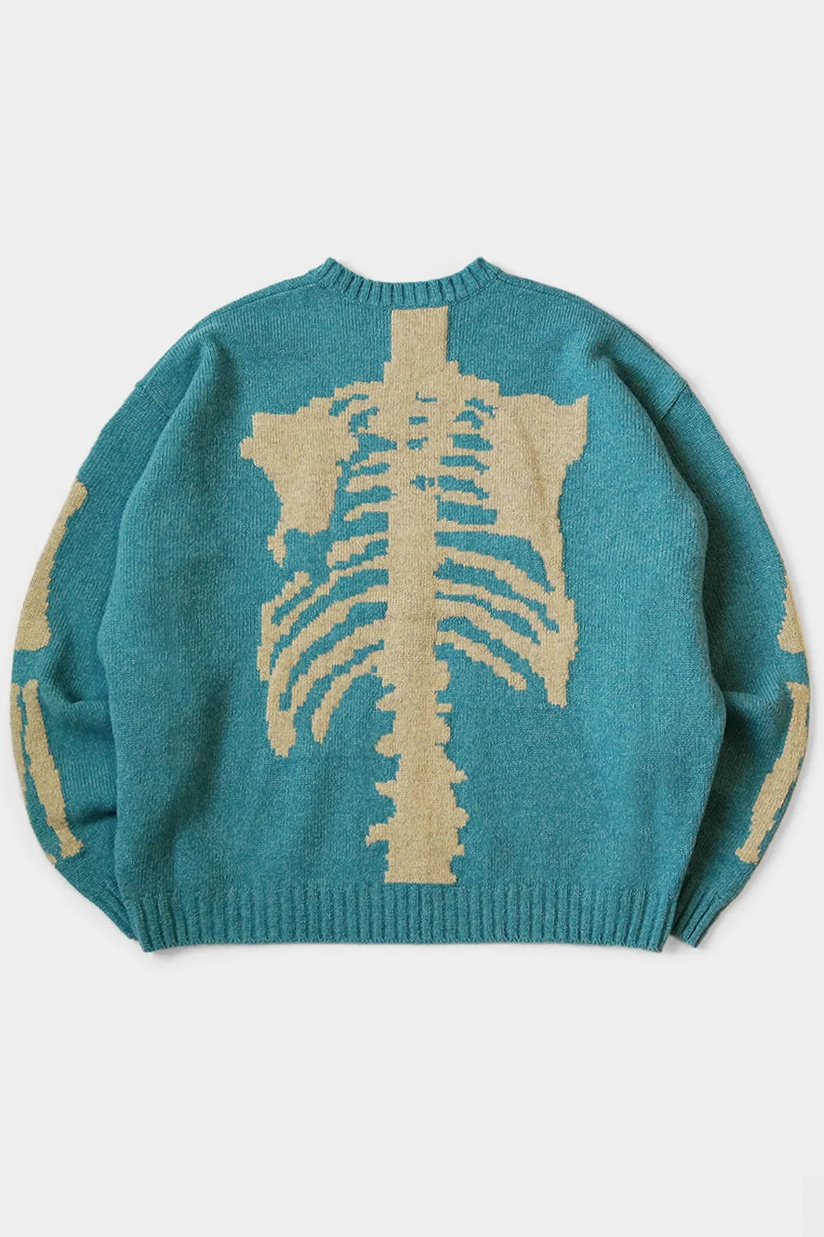 5G Wool BONE Crew Sweater - Sax