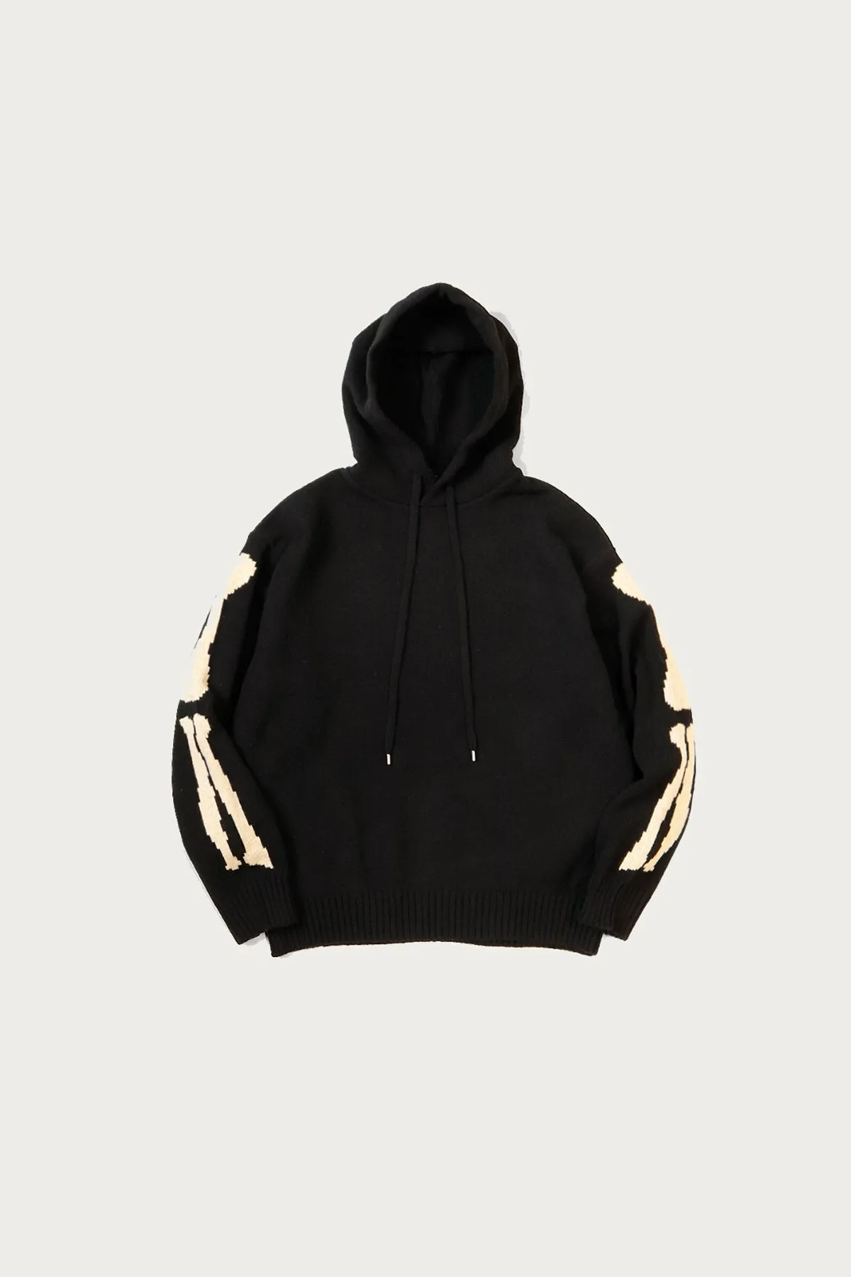 5G Wool BONE Hood Sweater - Black