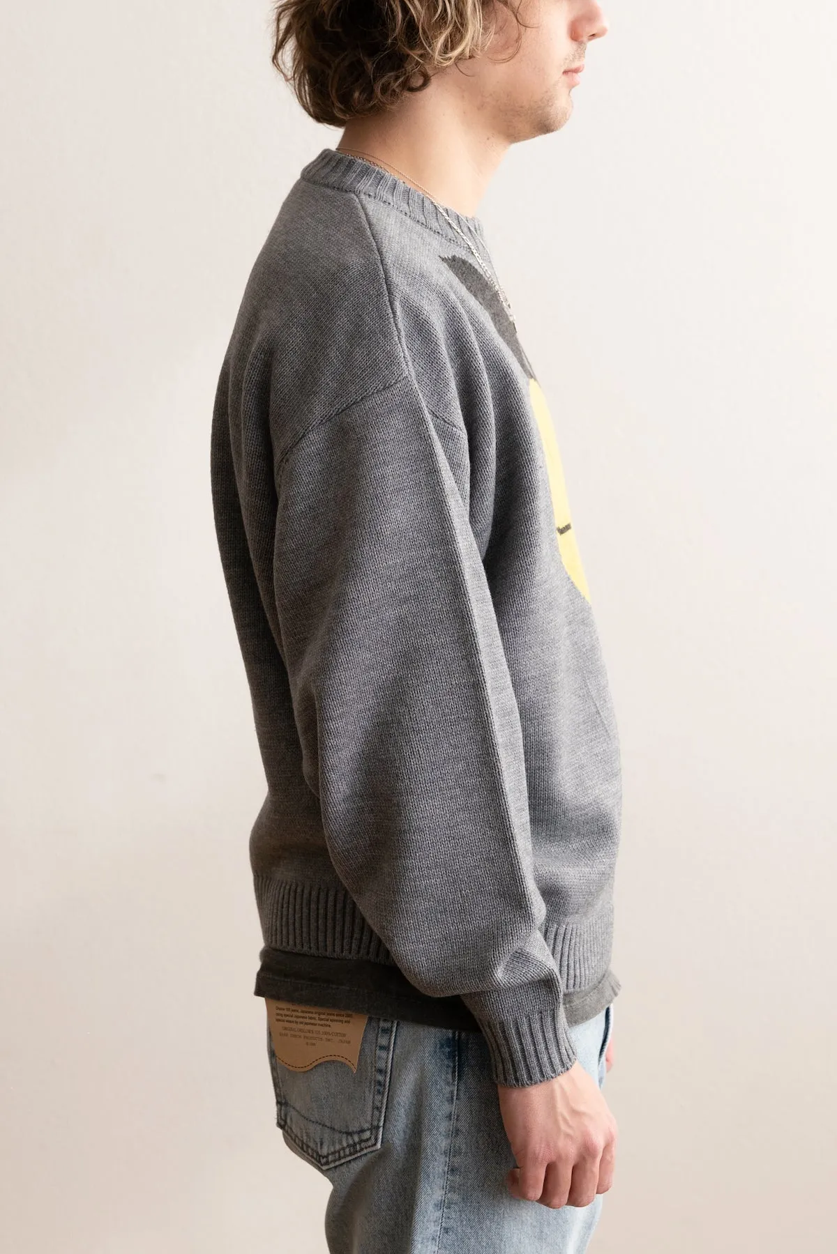 7G Wool Crew Sweater (CONEYBOWEY) - Grey