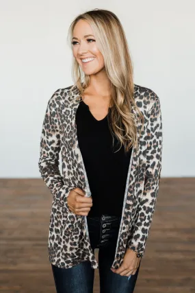 A Soul Vacation Lightweight Cardigan- Leopard