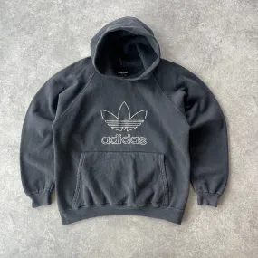 Adidas RARE 1990s heavyweight embroidered hoodie (M)