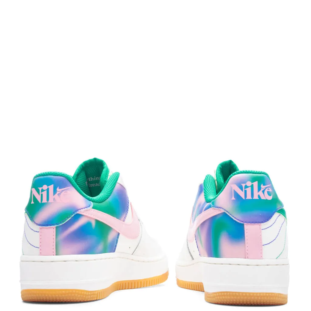 Air Force 1 (GS) 'Heel Stich' - Sail/Stadium Green/Med Soft Pink