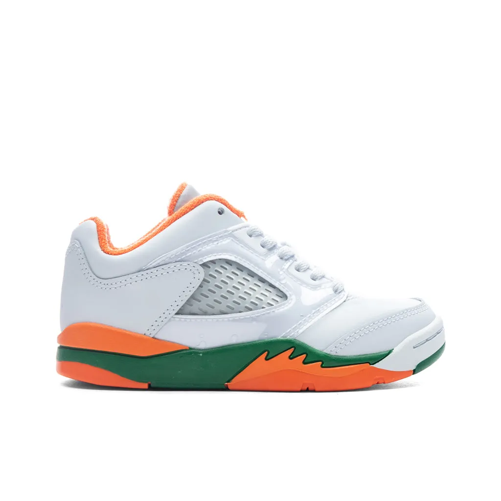 Air Jordan 5 Retro Low (PS) - Football Grey/Brilliant Orange/Pine Green