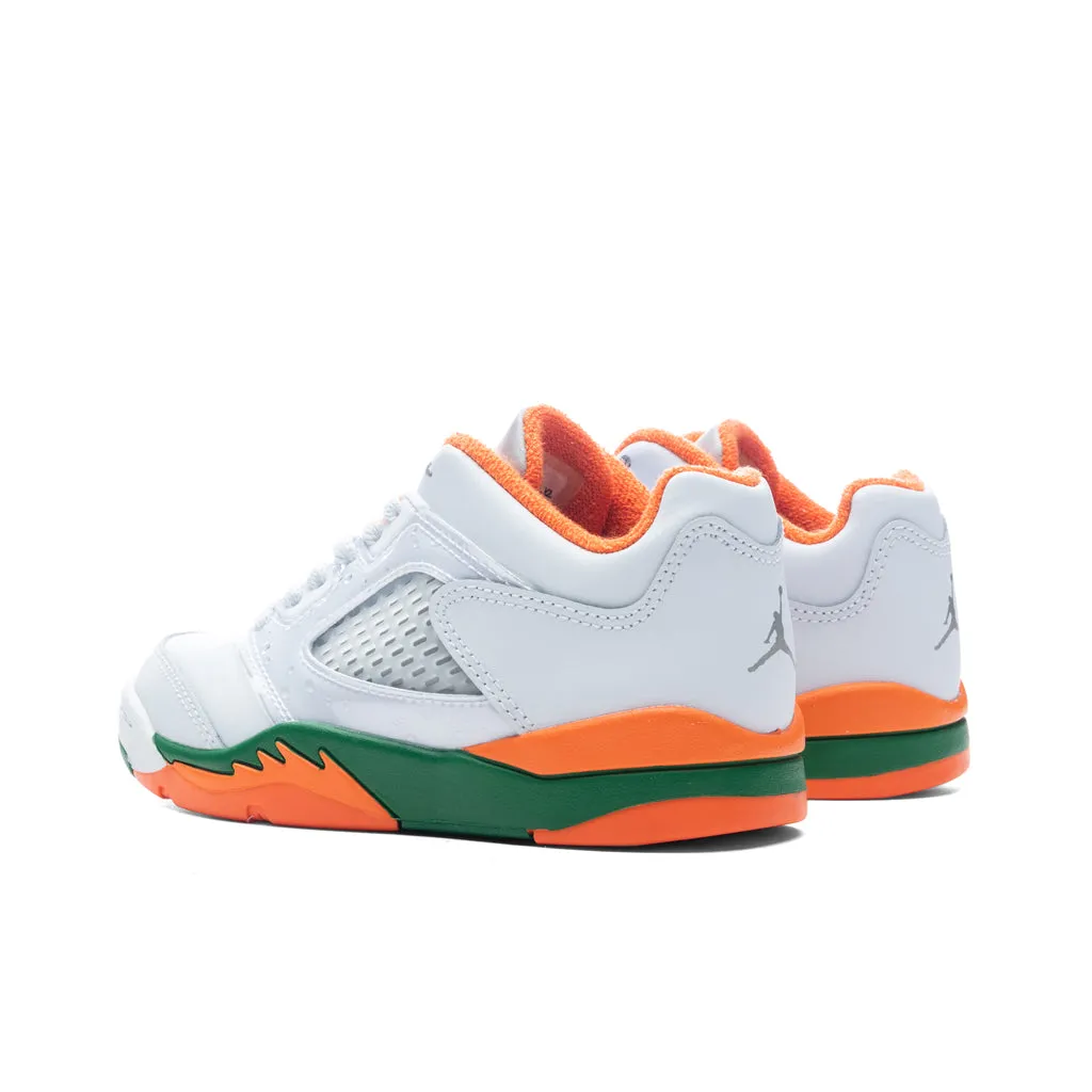 Air Jordan 5 Retro Low (PS) - Football Grey/Brilliant Orange/Pine Green