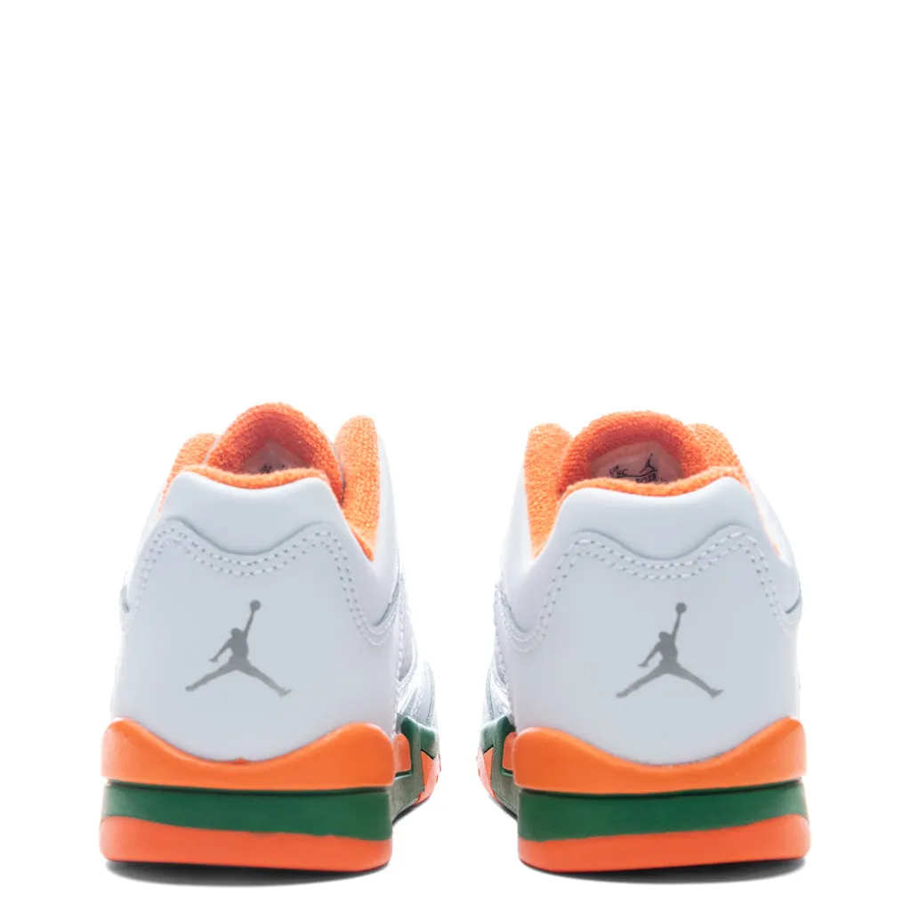 Air Jordan 5 Retro Low (PS) - Football Grey/Brilliant Orange/Pine Green