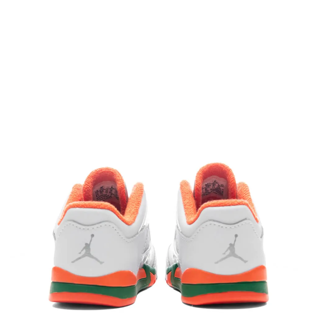 Air Jordan 5 Retro Low (TD) - Football Grey/Brilliant Orange/Pine Green