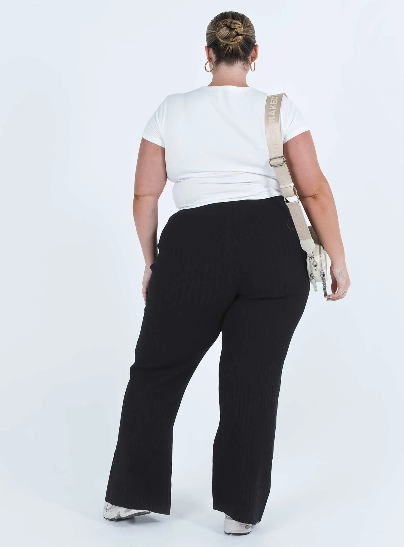 Allen Ribbed Pants Black Curve