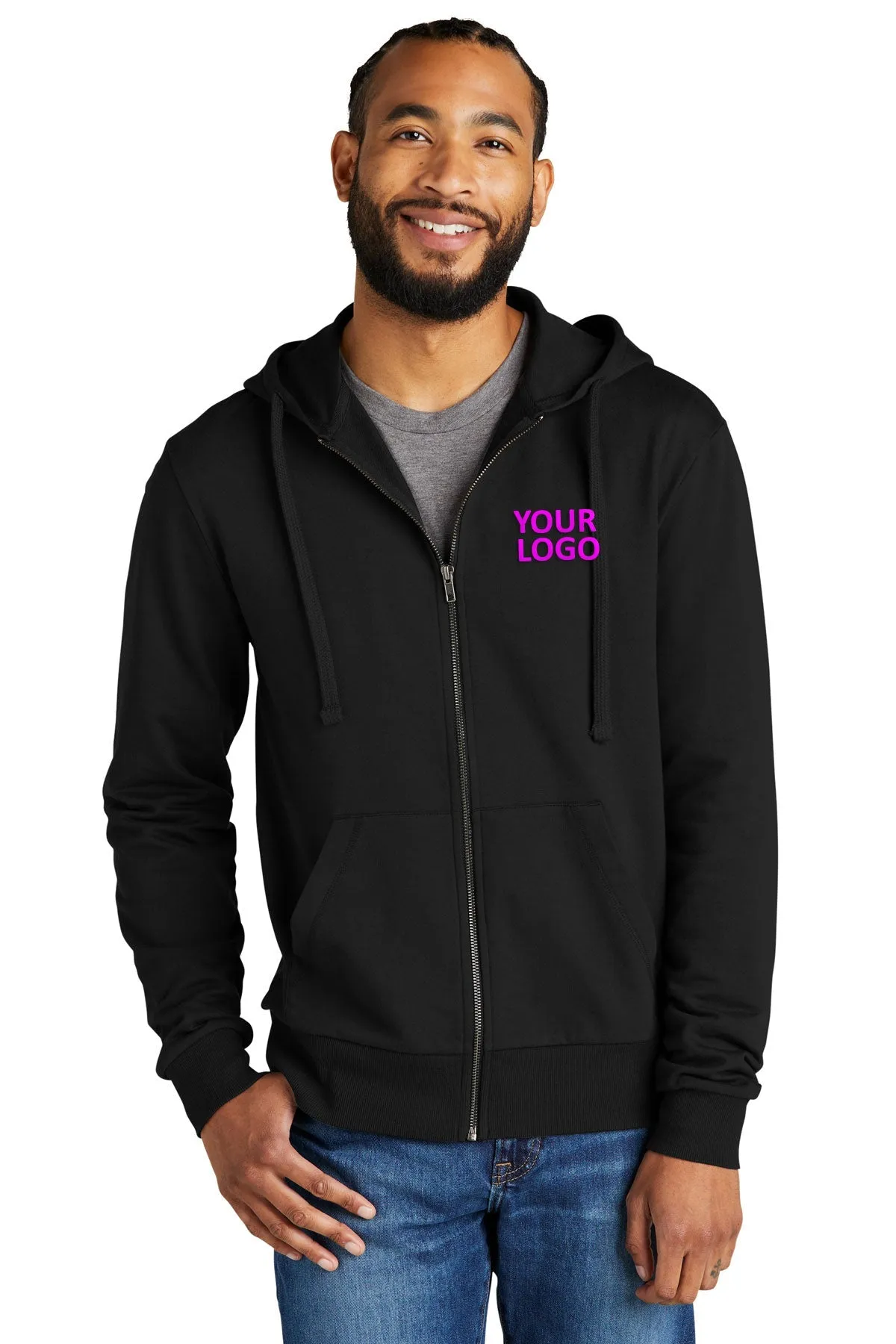 Allmade Unisex Organic French Terry Full-Zip Hoodie, Deep Black