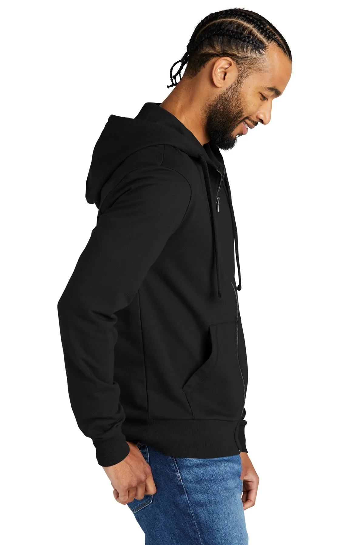 Allmade Unisex Organic French Terry Full-Zip Hoodie, Deep Black