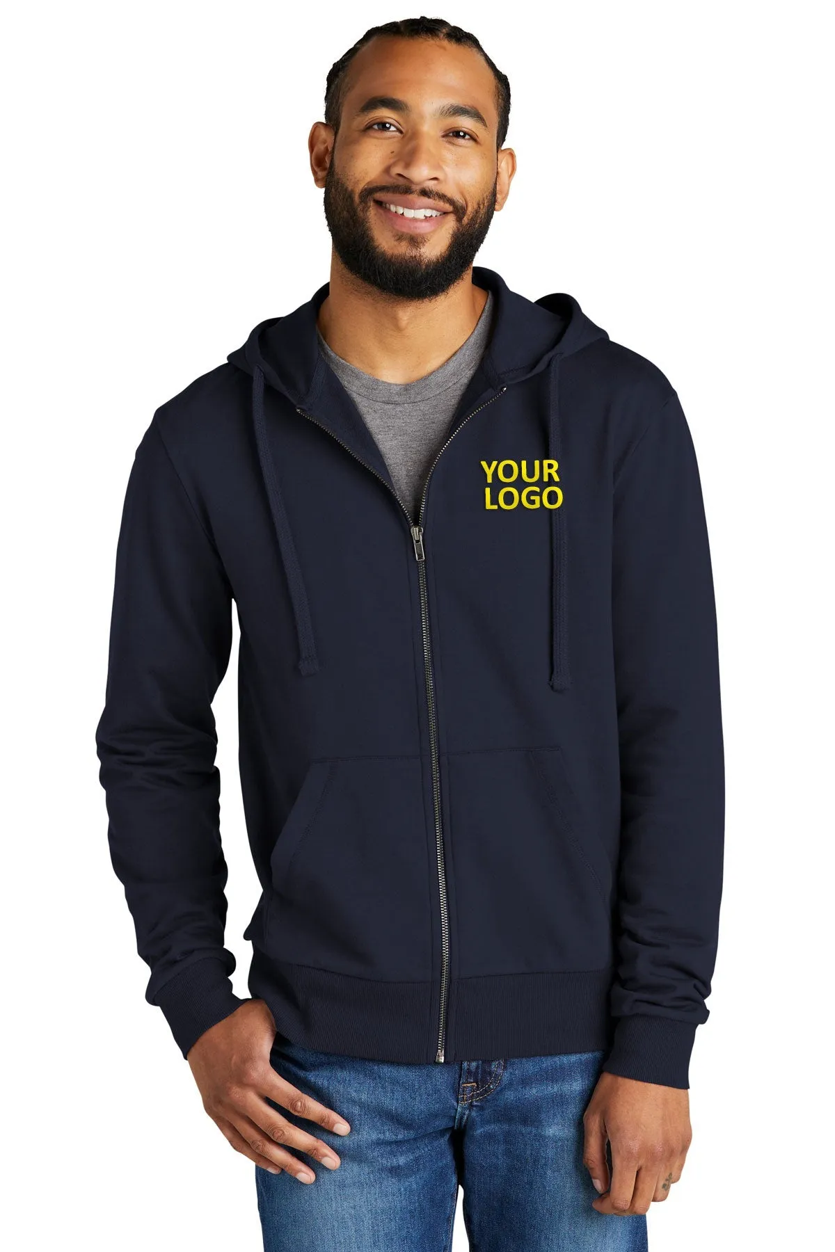 Allmade Unisex Organic French Terry Full-Zip Hoodie, Night Sky Navy