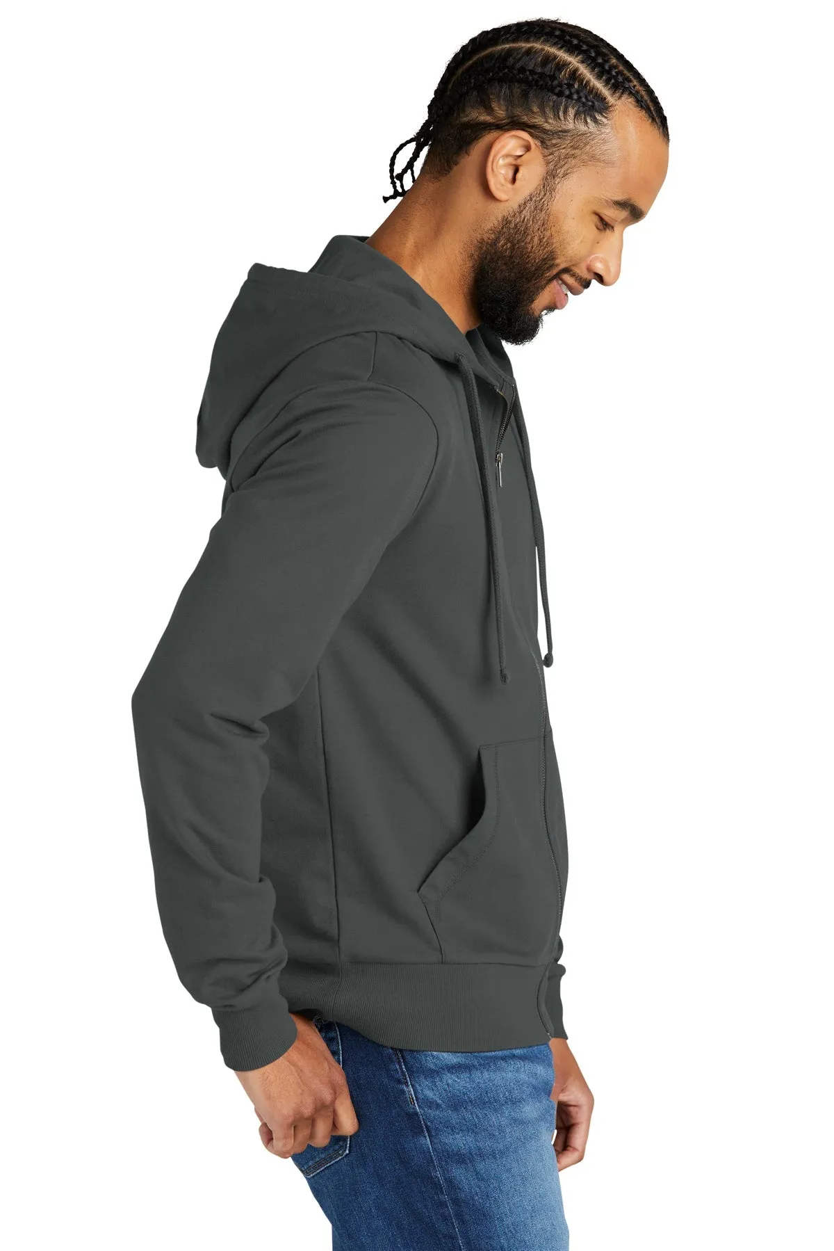 Allmade Unisex Organic French Terry Full-Zip Hoodie, Terrain Grey