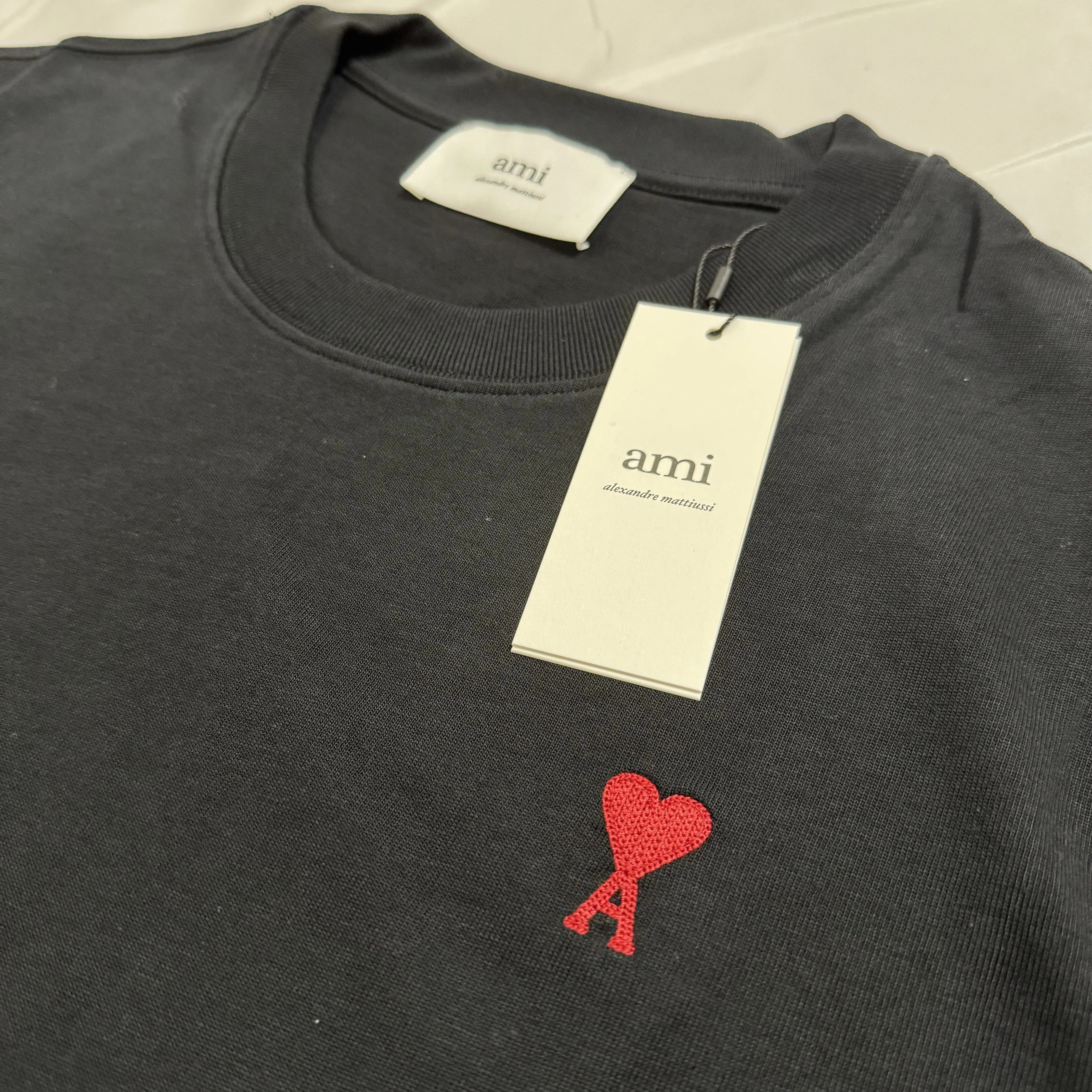 AMI PARIS  |Crew Neck Pullovers Heart Unisex Street Style Plain Cotton