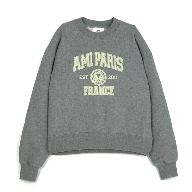 AMI PARIS  |Crew Neck Pullovers Unisex Street Style Long Sleeves