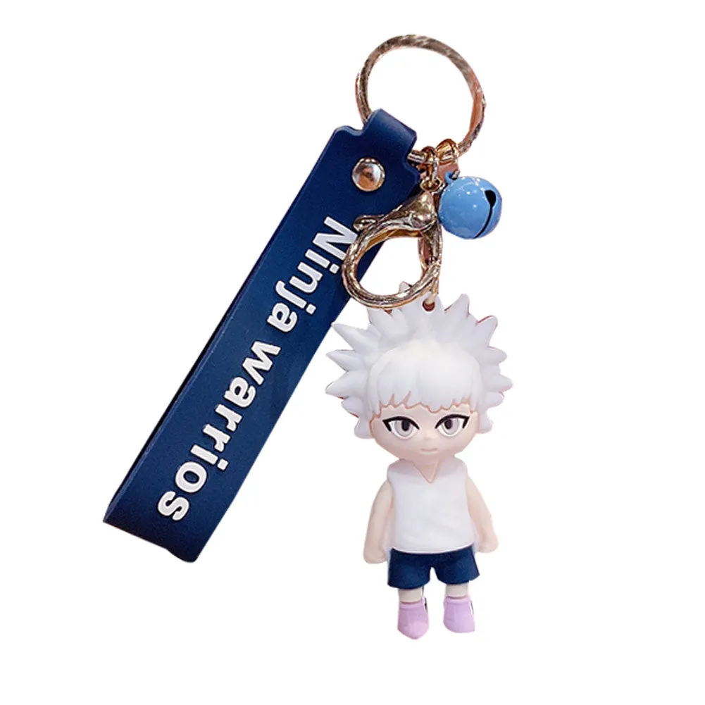 Anime Hunter X Hunter Keychain Cartoon Hisoka Kurapika Killua Cosplay Key Rings Lanyard Car Accessories Silicone Jewelry Toys 3P