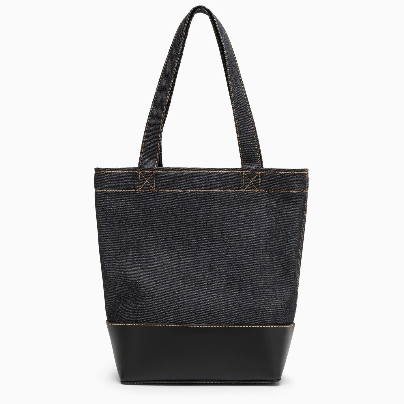 A.P.C.    A.P.C. Axel Navy Blue Small Cotton Tote Bag With Logo