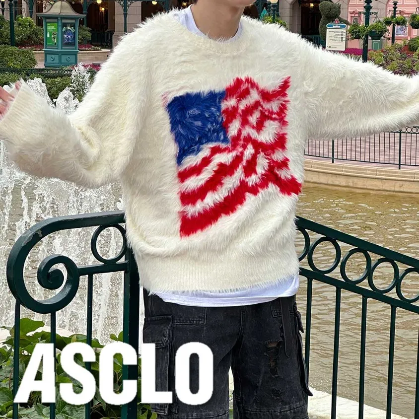 ASCLO  |Crew Neck Pullovers Unisex Nylon Street Style U-Neck