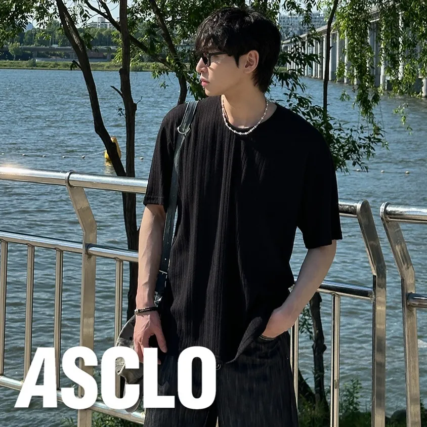 ASCLO  |Pullovers Stripes Unisex Street Style U-Neck Plain