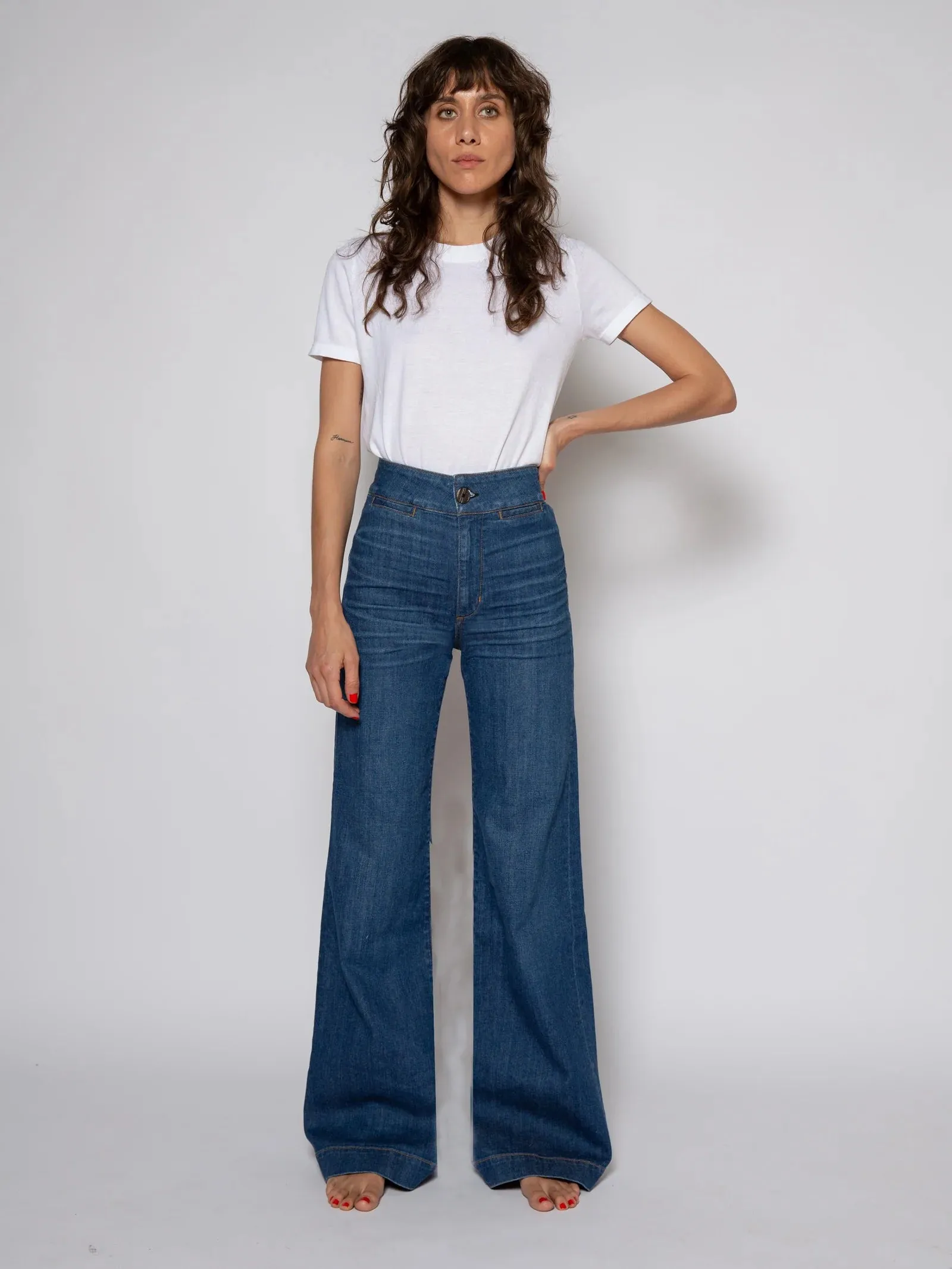 ASKK NY Brighton Wide Leg Jeans in Mercury