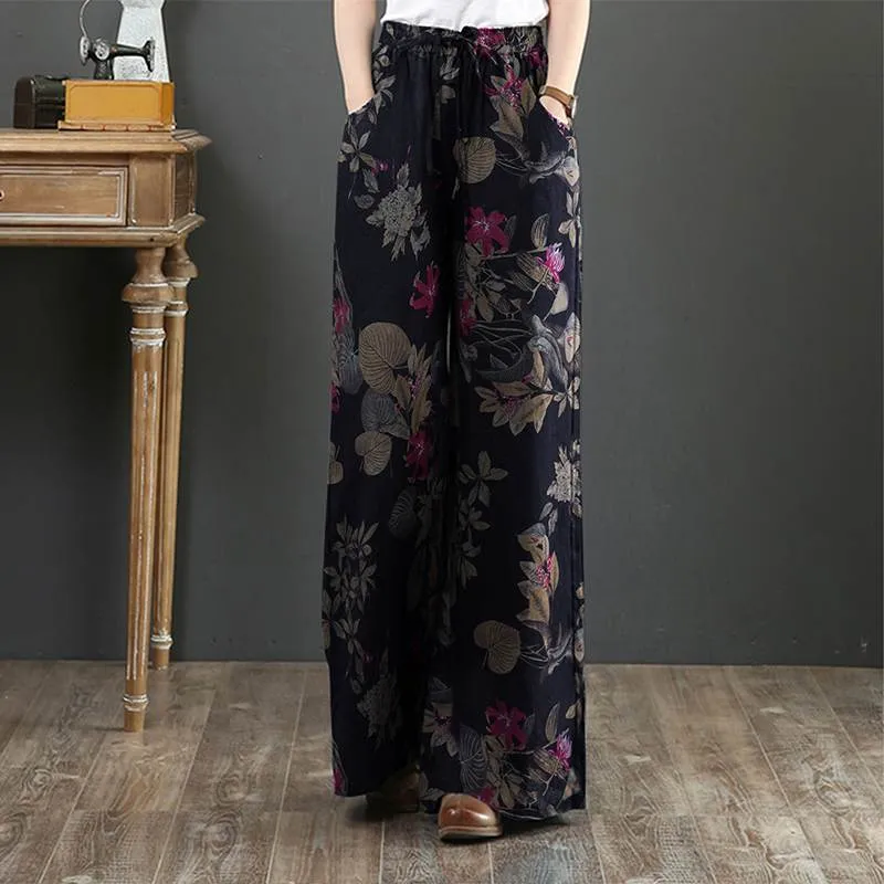 Autumn Wide Leg Pants Elegant Women High Waist Solid Flare Pants