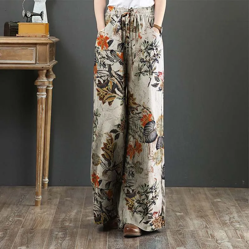 Autumn Wide Leg Pants Elegant Women High Waist Solid Flare Pants