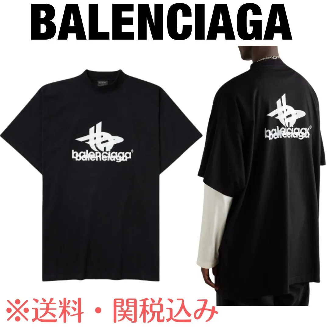 BALENCIAGA  |Crew Neck Pullovers Unisex Street Style Cotton Short Sleeves