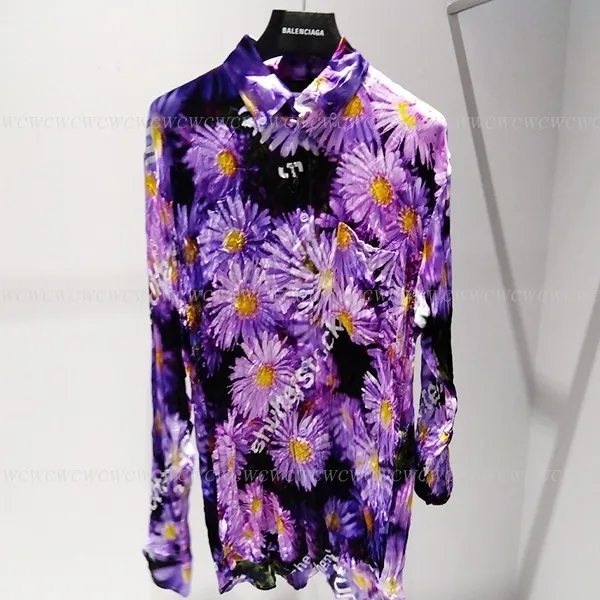 BALENCIAGA  |Flower Patterns Long Sleeves Elegant Style Logo