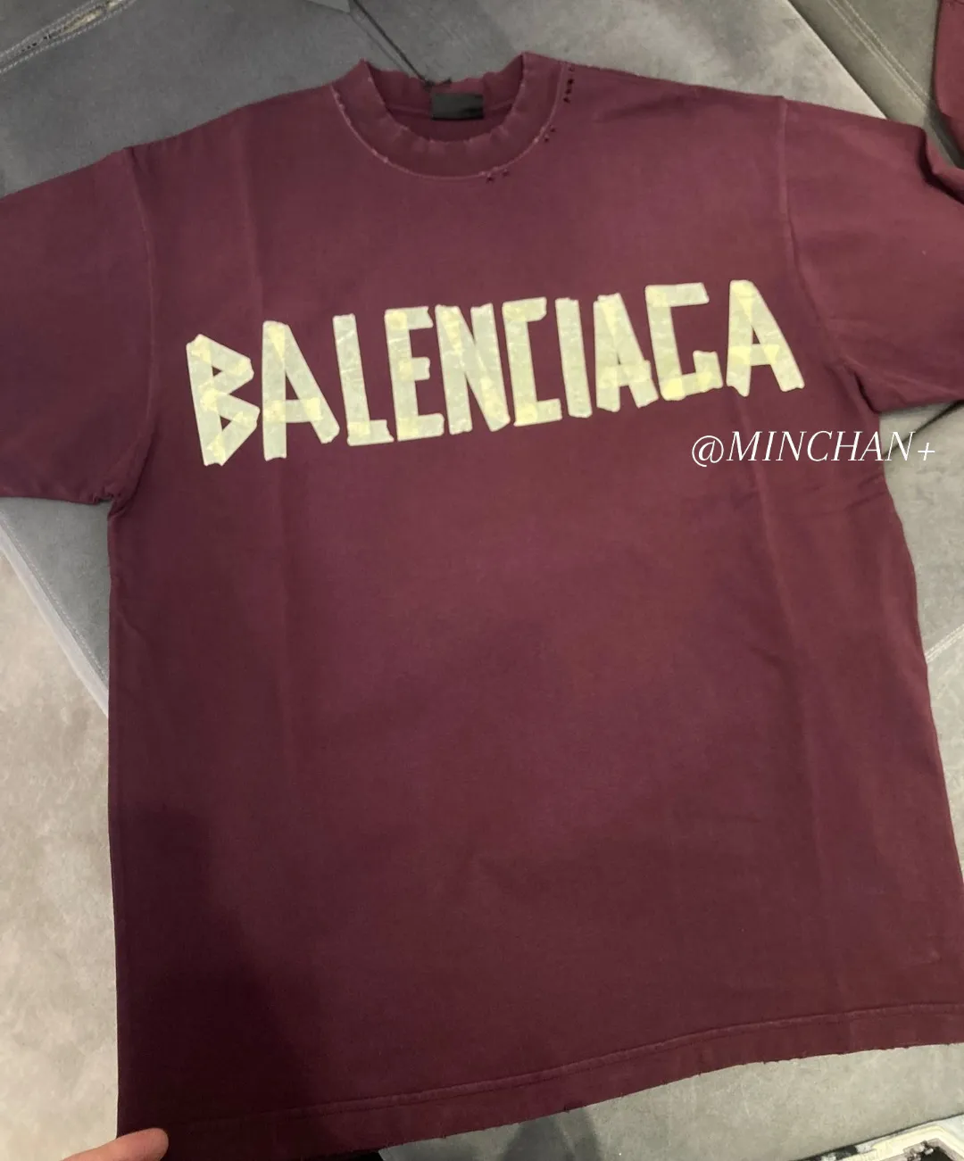 BALENCIAGA  |Tape Type T-shirt Medium Fit in Black Faded