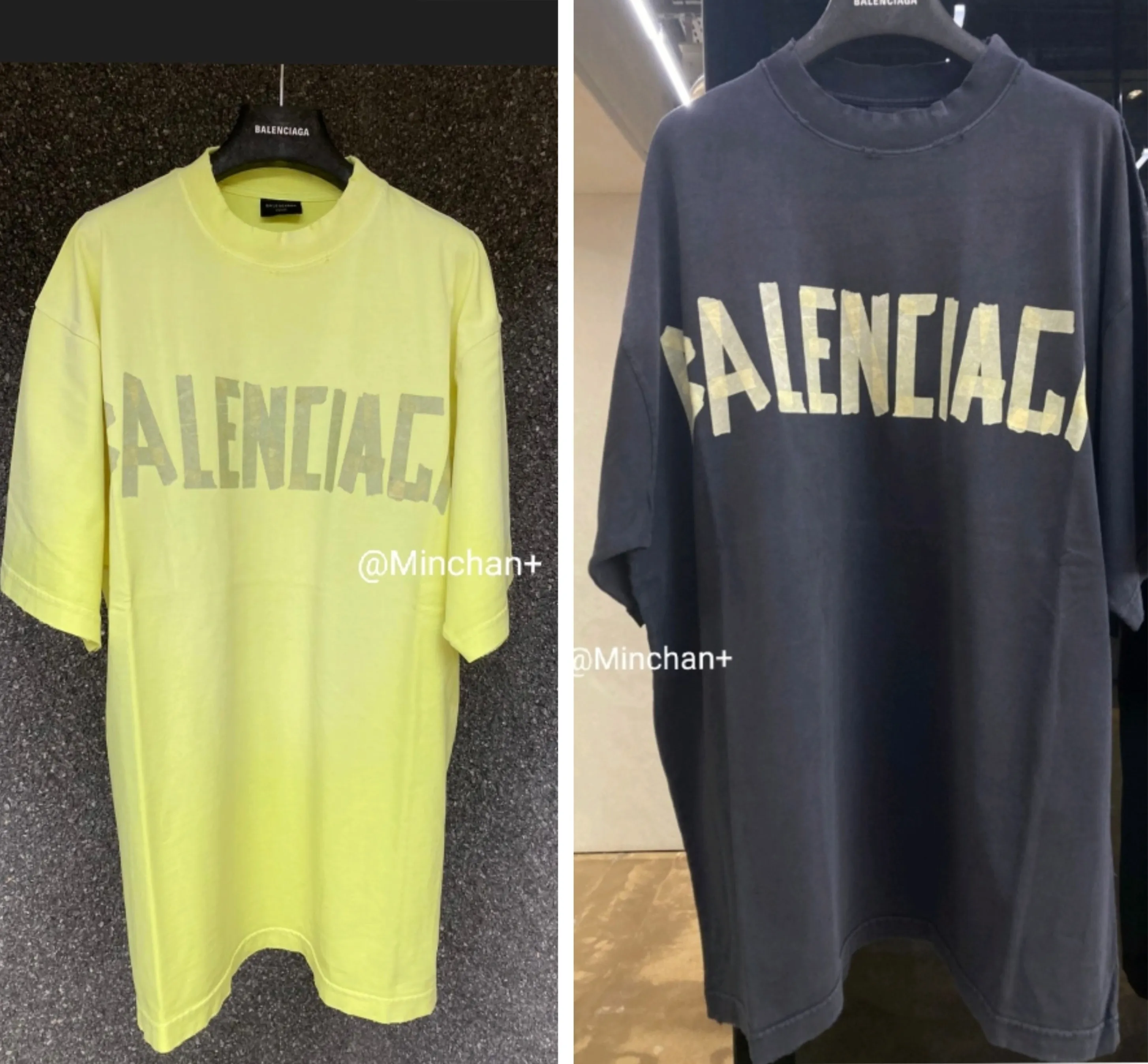 BALENCIAGA  |Tape Type T-shirt Medium Fit in Black Faded