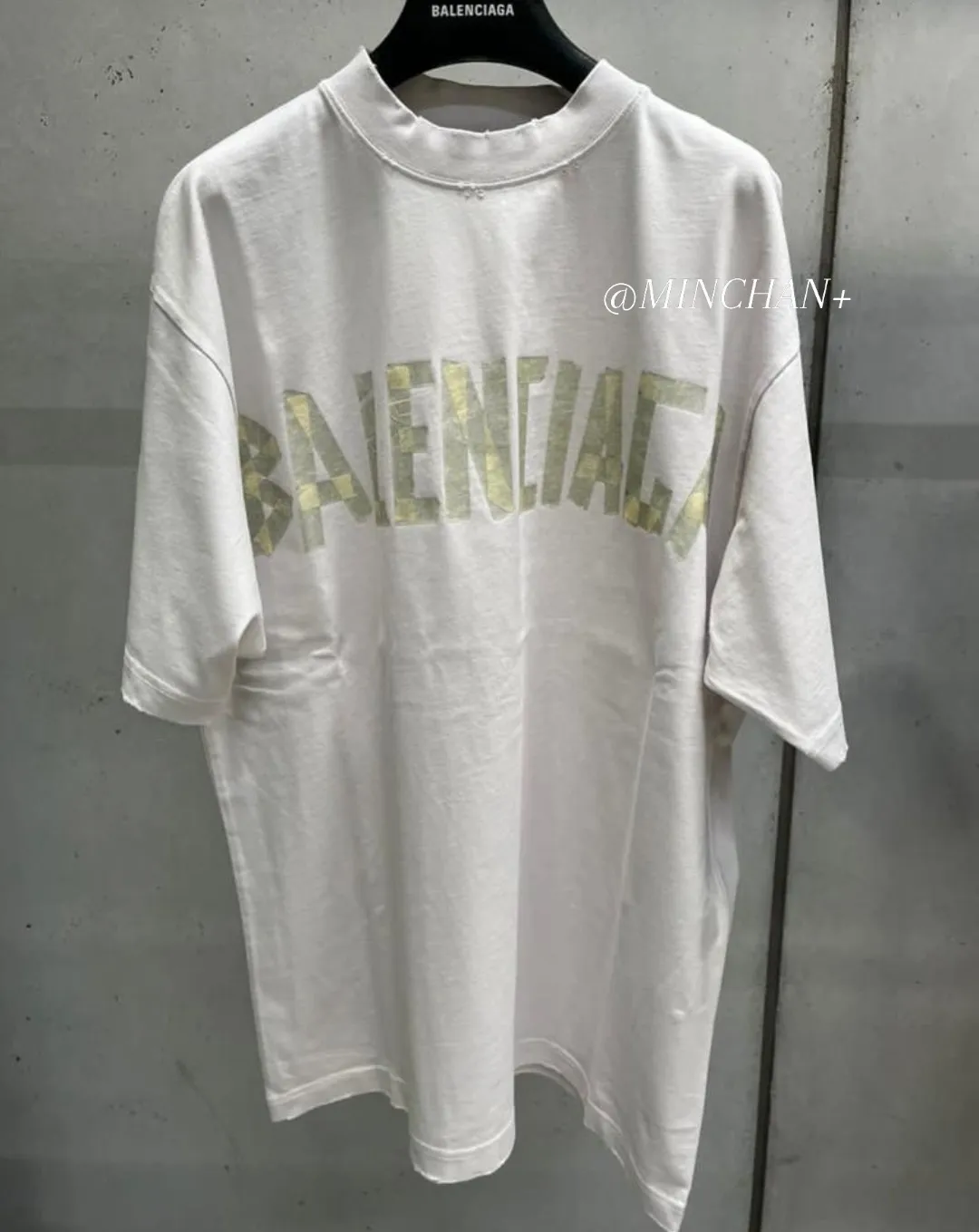 BALENCIAGA  |Tape Type T-shirt Medium Fit in Black Faded