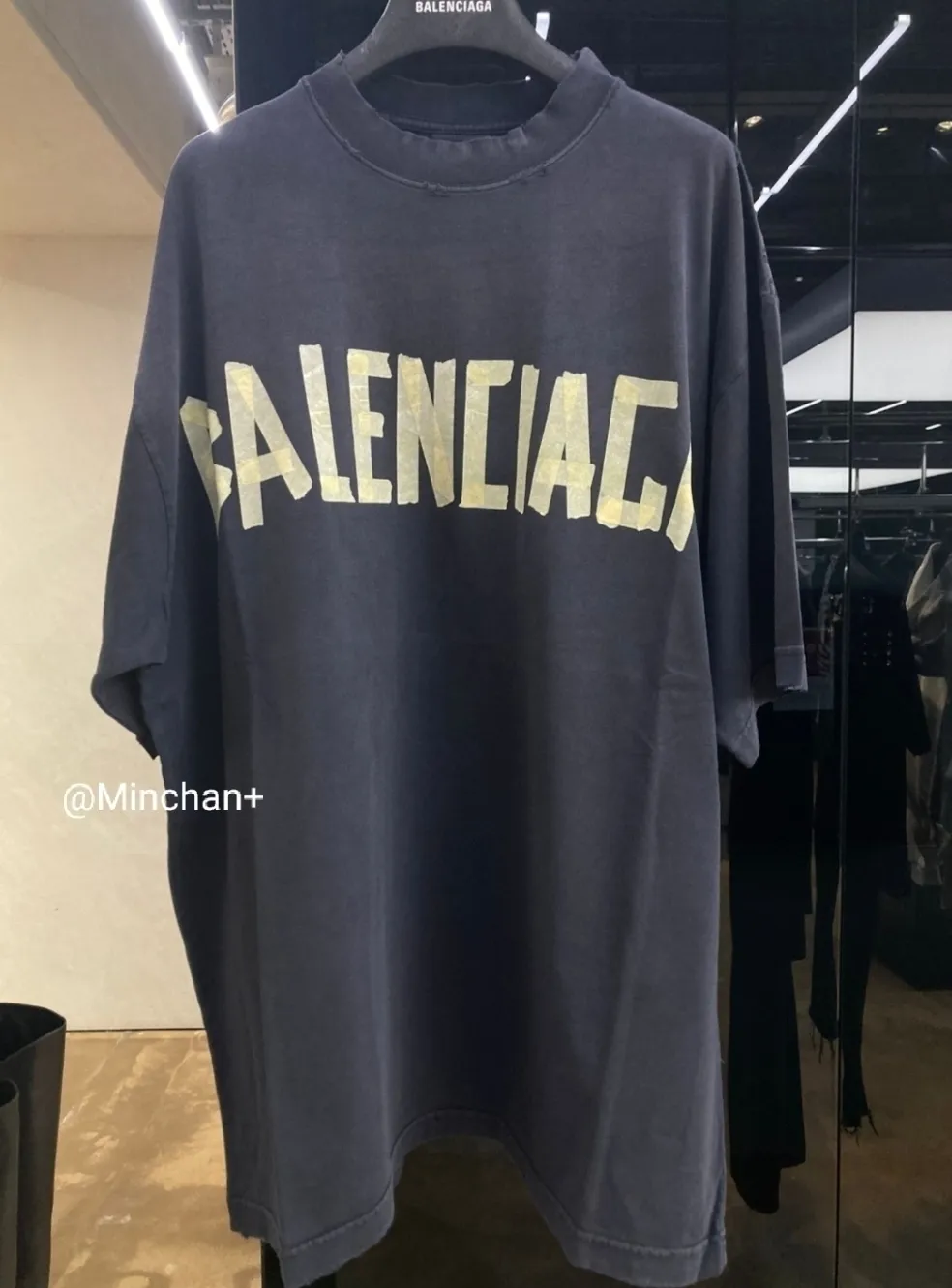 BALENCIAGA  |Tape Type T-shirt Medium Fit in Black Faded