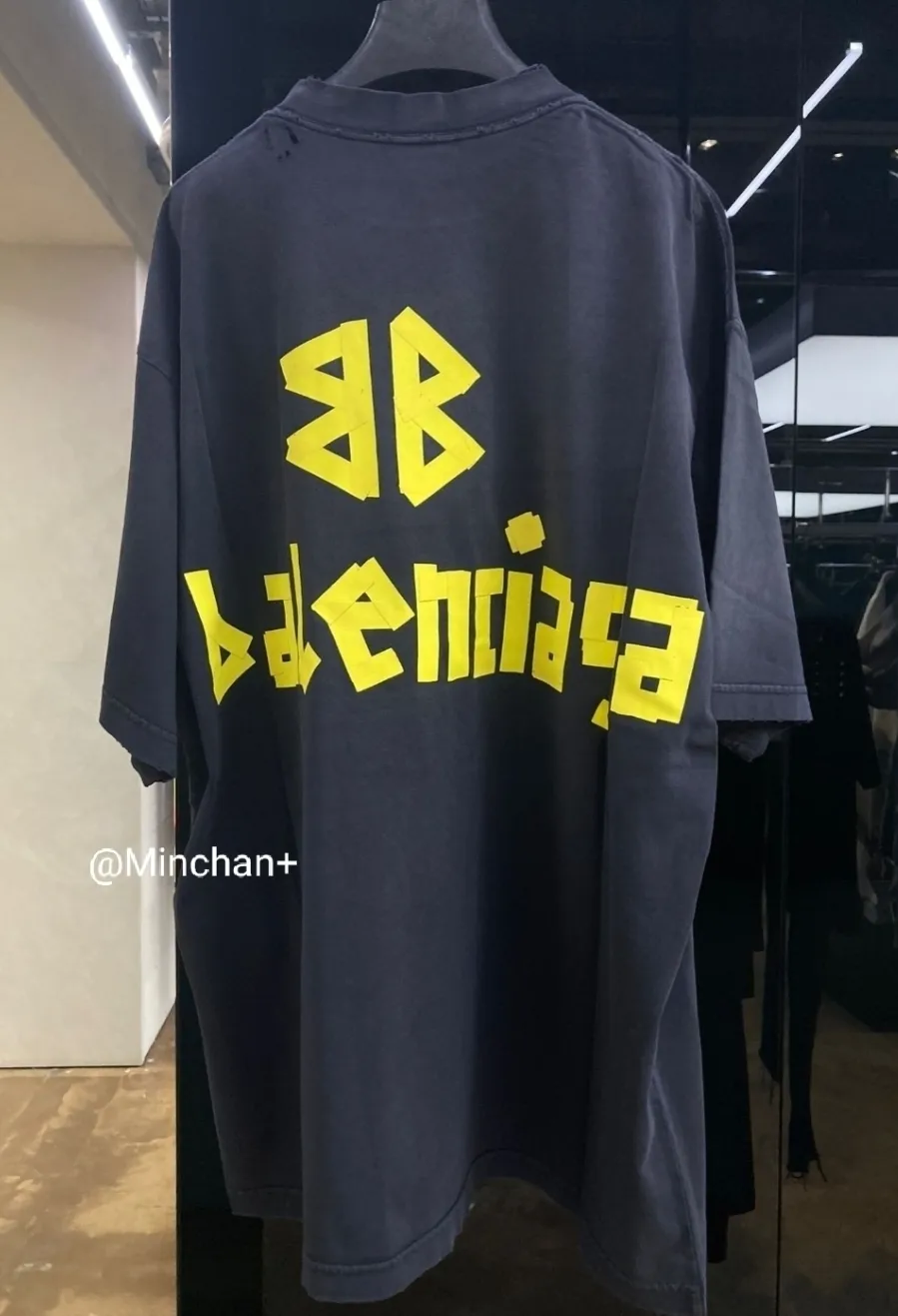 BALENCIAGA  |Tape Type T-shirt Medium Fit in Black Faded