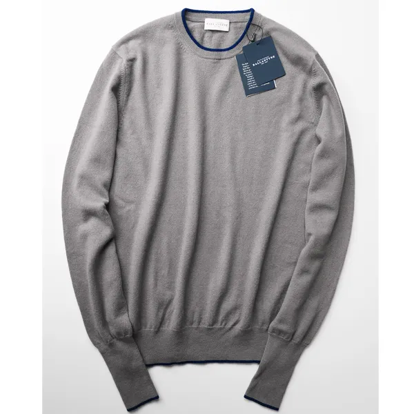 BALLANTYNE  |Crew Neck Pullovers Argile Unisex Wool Cashmere Fine Gauge