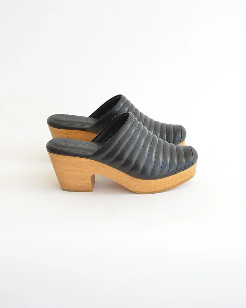 Beklina Ribbed Clog Black