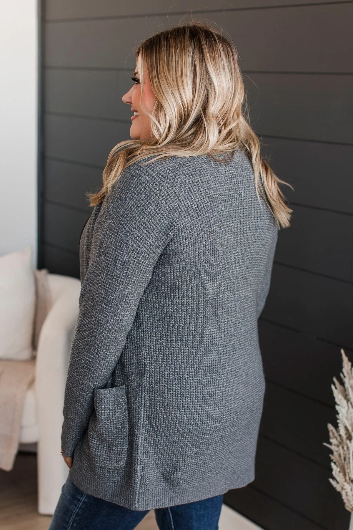 Believe In Dreams Knit Cardigan- Charcoal