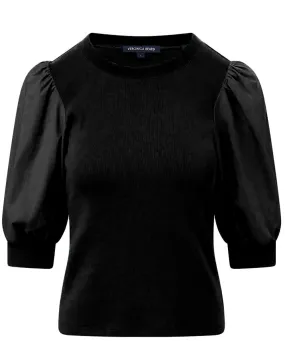 Black Coralee Crewneck Top