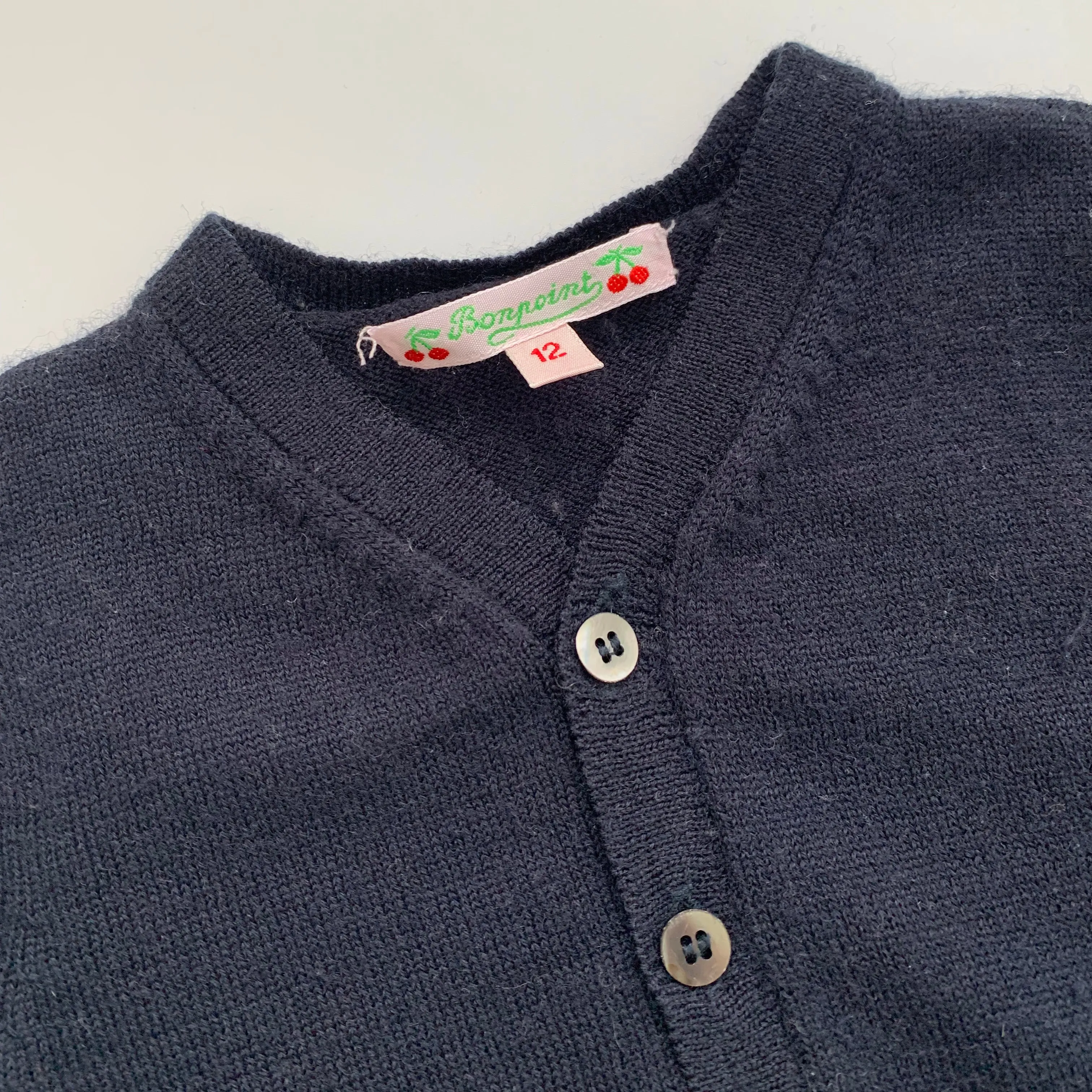 Bonpoint Navy Wool Cardigan: 12 Months