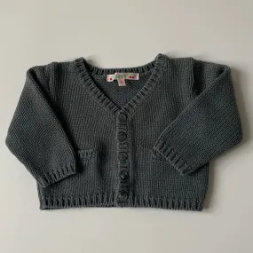 Bonpoint Petrol Cotton Cardigan: 6 Months