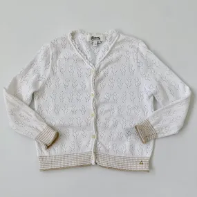 Bonpoint White Crochet Cardigan: 4 Years