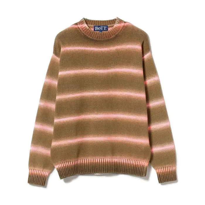 BoTT  |Crew Neck Pullovers Stripes Street Style Bi-color