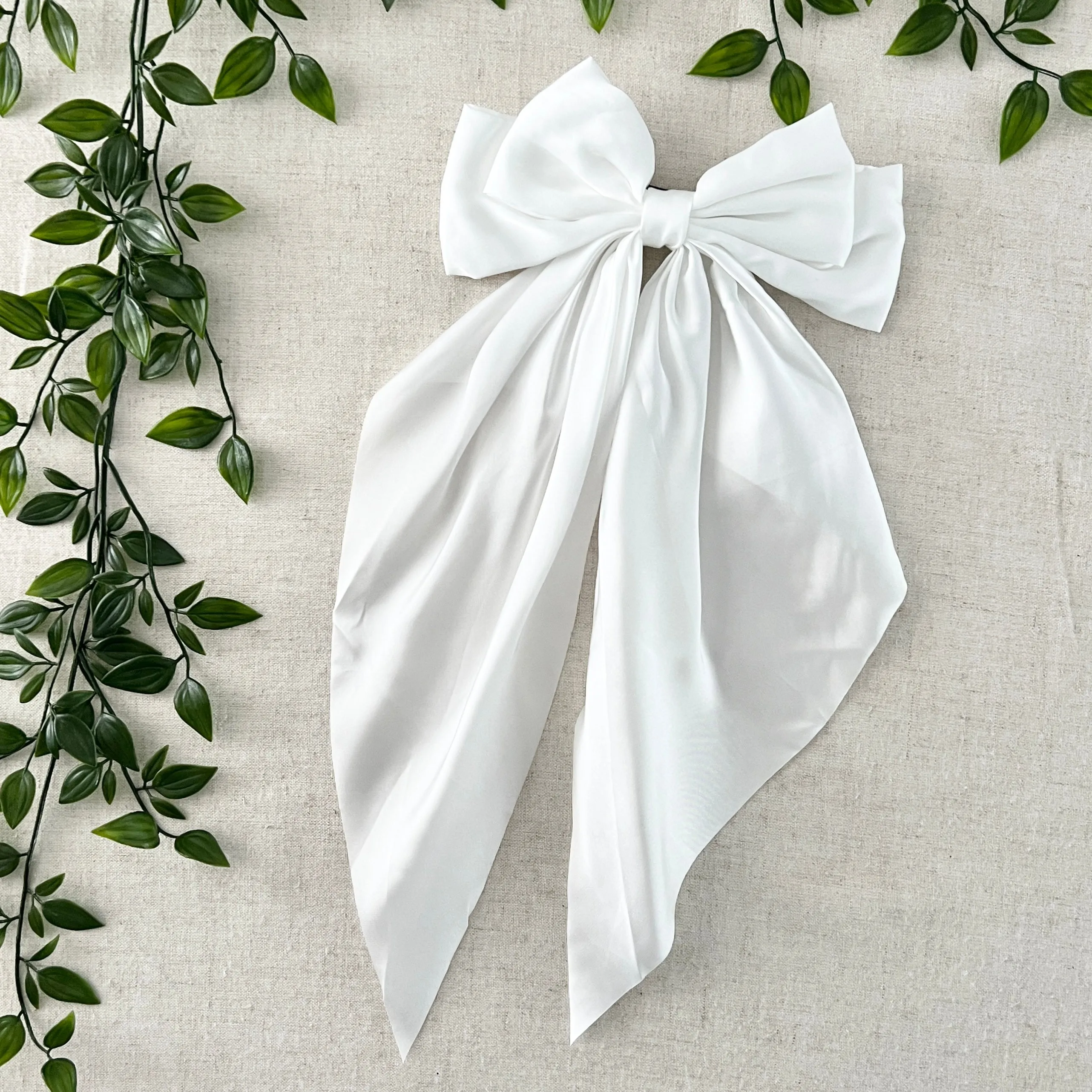 Bow Hair Clip - White