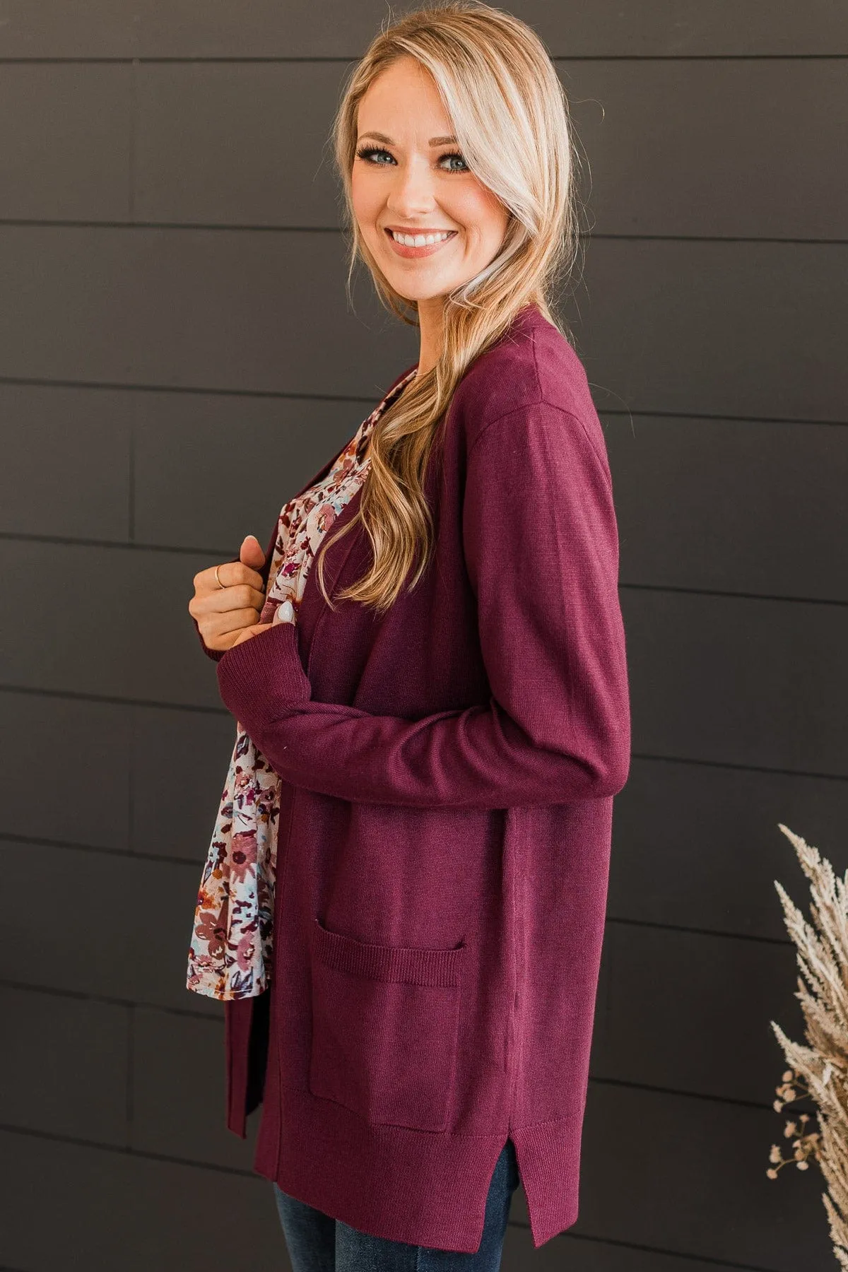 Can't Resist This Knit Cardigan- Wine