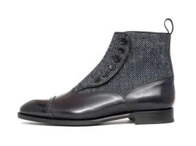 Carkeek - MTO - Midnight Calf / Blue Tweed - NGT Last - Single Leather Sole