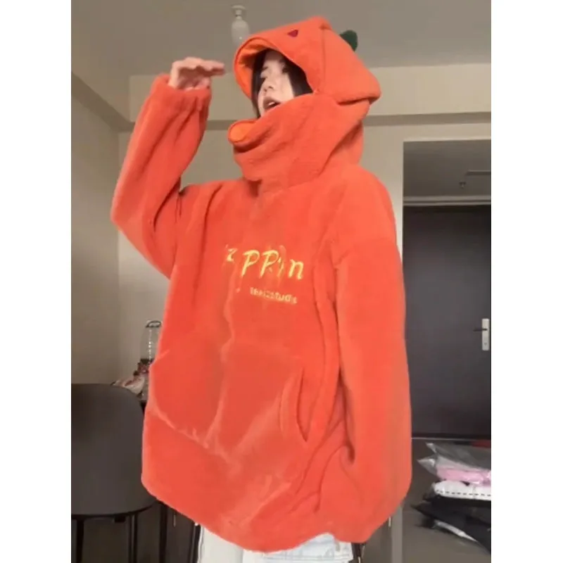 Cartoon Pumpkin Hooded Sweatshirt