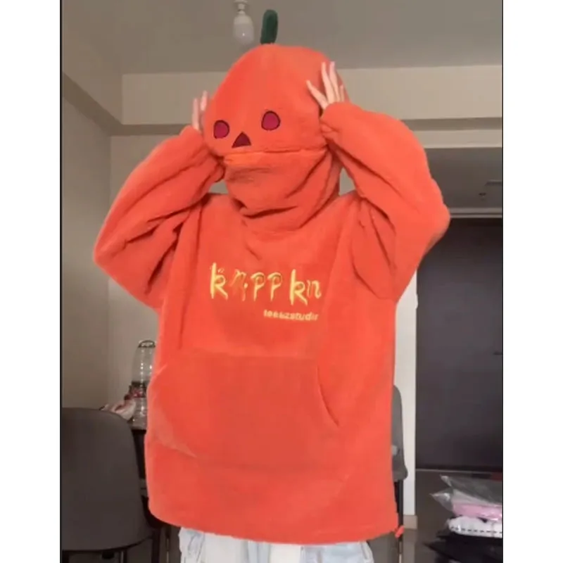 Cartoon Pumpkin Hooded Sweatshirt