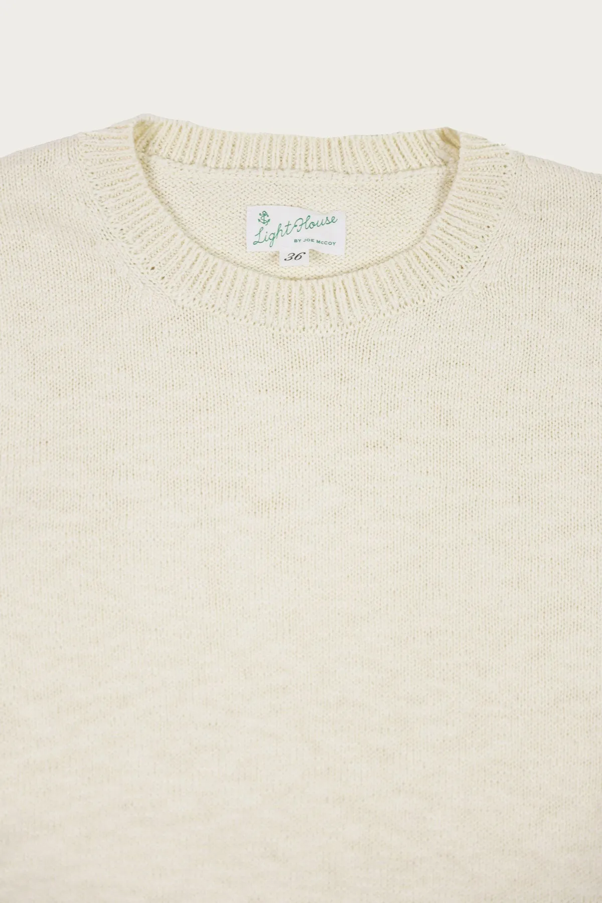 Cotton Crewneck Sweater - Ecru